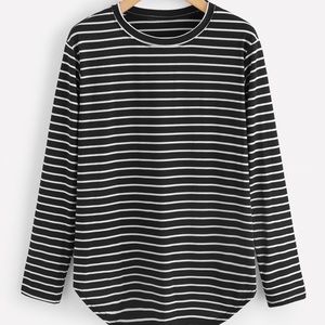 Black and white striped top